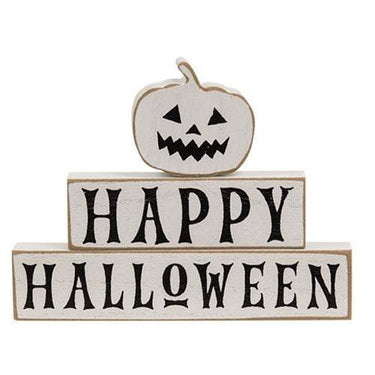 3 Set Happy Halloween & Pumpkin Blocks - The Fox Decor
